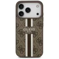 Калъф за iPhone 17 Pro - Guess - Hardcase 4G Printed Stripes MagSafe (GUHMP17LP4RPSW) - Кафяв