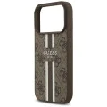 Калъф за iPhone 17 Pro - Guess - Hardcase 4G Printed Stripes MagSafe (GUHMP17LP4RPSW) - Кафяв