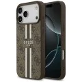 Калъф за iPhone 17 Pro Max – с MagSafe – Guess (GUHMP17XP4RPSW) Hardcase 4G Printed Stripes – Кафяв