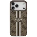 Калъф за iPhone 17 Pro Max – с MagSafe – Guess (GUHMP17XP4RPSW) Hardcase 4G Printed Stripes – Кафяв