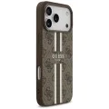 Калъф за iPhone 17 Pro Max – с MagSafe – Guess (GUHMP17XP4RPSW) Hardcase 4G Printed Stripes – Кафяв