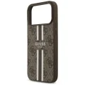 Калъф за iPhone 17 Pro Max – с MagSafe – Guess (GUHMP17XP4RPSW) Hardcase 4G Printed Stripes – Кафяв