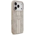 Калъф за iPhone 17 Pro – с MagSafe – Guess (GUHMP17LP4RPSP) Hardcase 4G Printed Stripes – Розов