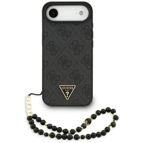 Калъф за iPhone 17 Air – с MagSafe – Guess (GUHMP17MP4TSDPPSK) Hardcase 4G Triangle Logo с връзка – Черен