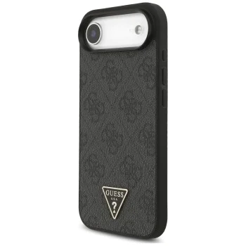 Калъф за iPhone 17 Air – с MagSafe – Guess (GUHMP17MP4TSDPPSK) Hardcase 4G Triangle Logo с връзка – Черен