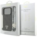 Калъф за iPhone 17 Pro - Guess - Hardcase 4G Triangle Logo MagSafe with Cord Strap (GUHMP17LP4TSDPPSK) - Черен