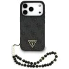 Калъф за iPhone 17 Pro Max - Guess - Hardcase 4G Triangle Logo MagSafe with Cord Strap (GUHMP17XP4TSDPPSK) - Черен
