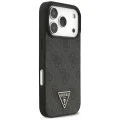 Калъф за iPhone 17 Pro Max - Guess - Hardcase 4G Triangle Logo MagSafe with Cord Strap (GUHMP17XP4TSDPPSK) - Черен