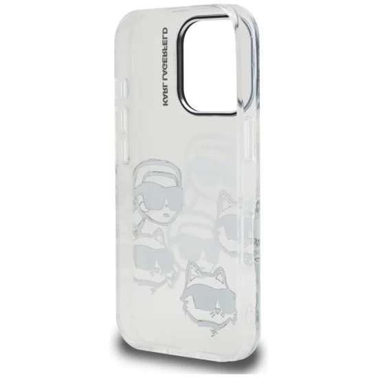 Калъф за iPhone 16 Pro Max - Karl Lagerfeld - IML Luxury Multi Head Pattern (KLHCP16XHMCHKCT) - Прозрачен