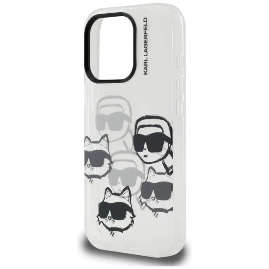 Калъф за iPhone 16 Pro Max - Karl Lagerfeld - IML Luxury Multi Head Pattern (KLHCP16XHMCHKCT) - Прозрачен