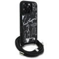 Калъф за iPhone 16 Pro - Karl Lagerfeld - Saffiano MagSafe Crossbody (KLHCP16LPGGRMPCK) - Черен