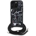 Калъф за iPhone 16 Pro - Karl Lagerfeld - Saffiano MagSafe Crossbody (KLHCP16LPGGRMPCK) - Черен