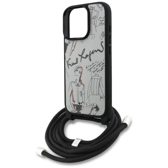 Калъф за iPhone 16 Pro - Karl Lagerfeld - Saffiano MagSafe Crossbody (KLHCP16LPGGRMPCG) - Сив