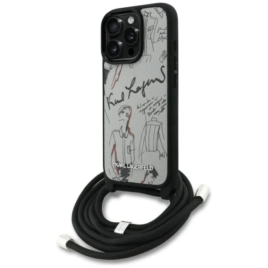 Калъф за iPhone 16 Pro Max - Karl Lagerfeld - Saffiano MagSafe Crossbody (KLHCP16XPGGRMPCG) - Сив