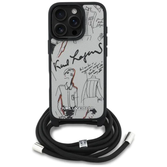 Калъф за iPhone 16 Pro Max - Karl Lagerfeld - Saffiano MagSafe Crossbody (KLHCP16XPGGRMPCG) - Сив