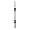 3mk - Адаптер за аудио кабел - USB-C към 3.5 мм жак, DAC чип, алуминий - сив