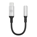 3mk - Адаптер за аудио кабел - USB-C към 3.5 мм жак, DAC чип, алуминий - сив