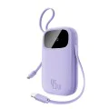 Външна батерия EnerFill FC31 Qpow 3 (E0028C02) - Baseus - USB-C/Lightning кабели, 10000mAh, 45W - Мъгляво лилаво