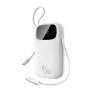 Външна батерия EnerFill FC31 Qpow 3 (E0028C01) - Baseus - USB-C/Lightning кабели, 10000mAh, 45W - Лунно бяло