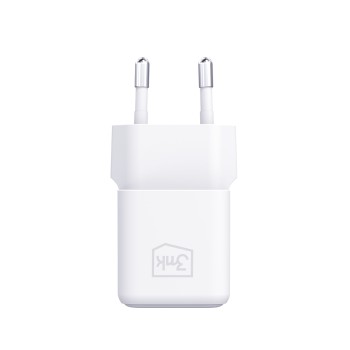 3mk - Зарядно за стена Hyper - Включен USB-C кабел, Type-C порт, PD25W, GaN технология - Бяло