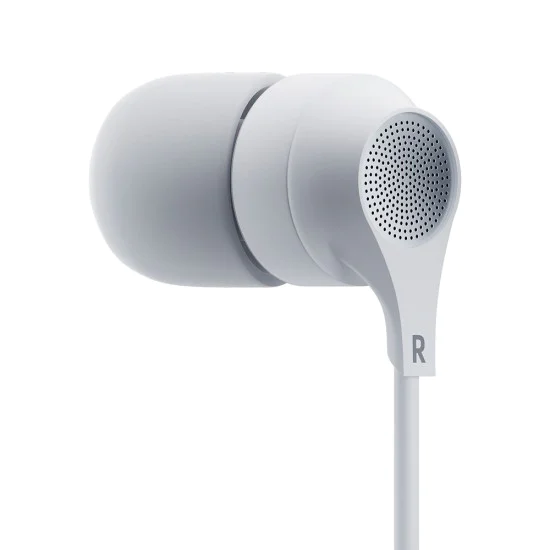 3mk - Кабелни слушалки - USB-C, дизайн за уши, вграден микрофон, дистанционно управление, висококачествен звук, 1.2 м - бели
