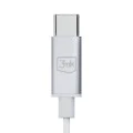 3mk - Кабелни слушалки - USB-C, дизайн за уши, вграден микрофон, дистанционно управление, висококачествен звук, 1.2 м - бели