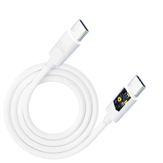 3mk - Кабел за данни Hyper - USB-C към USB-C, 100W, 5A, 2m - Бял