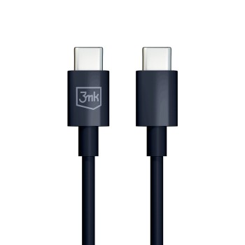 3mk - Кабел за данни Hyper - UBS-C към USB-C, 100W, 5A, 1.2 м - Черен