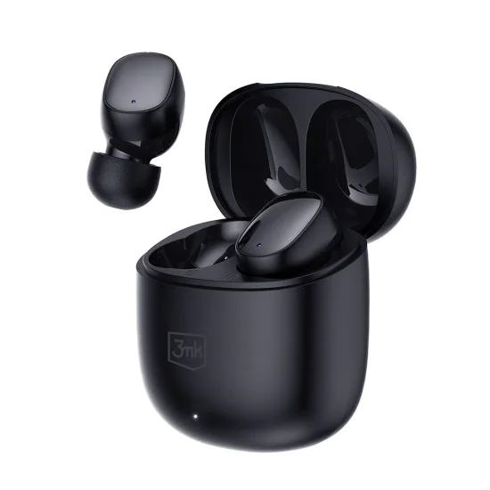 3mk - Безжични слушалки FlowBuds - Bluetooth V5.3, Hi-Fi качество на звука, пасивно шумопотискане, сензорно управление - Черни
