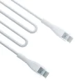 3mk - Кабел за данни Hyper Silicone - USB-C към USB-C, 60W, 3A, 1m - Бял