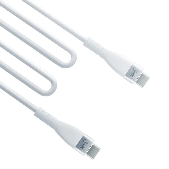 3mk - Кабел за данни Hyper Silicone - USB-C към USB-C, 60W, 3A, 1m - Бял