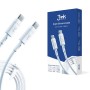 3mk - Кабел за данни Hyper Silicone - USB-C към USB-C, 60W, 3A, 1m - Бял