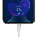3mk - Кабел за данни Hyper Silicone - USB-C към USB-C, 60W, 3A, 1m - Бял
