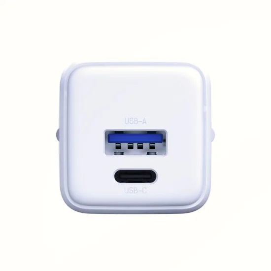 3mk - Зарядно за стена Hyper - USB-A, USB-C, GaN технология, QC4 + PD, 20W - Бяло