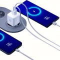 3mk - Зарядно за стена Hyper - USB-A, USB-C, GaN технология, QC4 + PD, 20W - Бяло