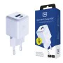 3mk - Зарядно за стена Hyper - USB-A, USB-C, GaN технология, QC4 + PD, 20W - Бяло