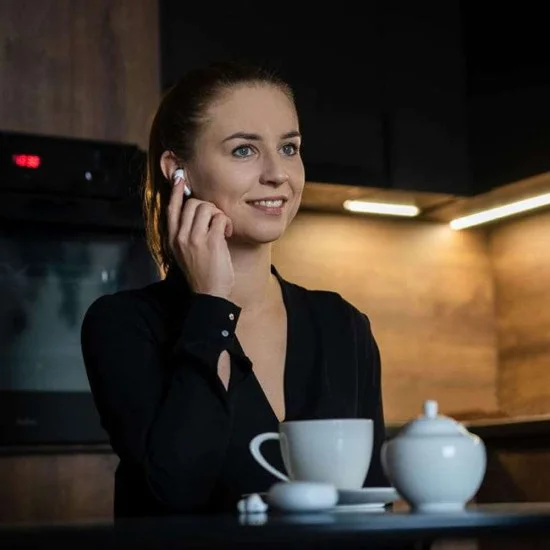 3mk - Безжични слушалки LifePods - Bluetooth V5.3, ANC технология, Touch Control - Бели