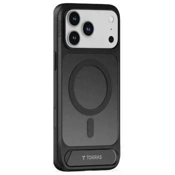 Калъф за iPhone 17 Pro - Torras - Pstand - Черен