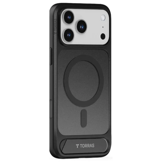 Калъф за iPhone 17 Pro - Torras - Pstand - Черен