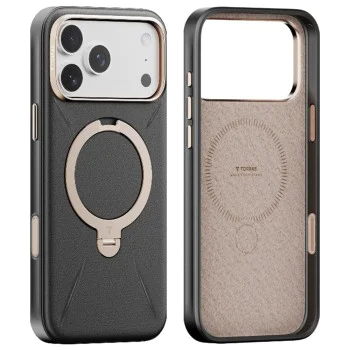 Калъф за iPhone 17 Pro Max - Torras - QPRO Leather Series - Черен
