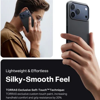 Калъф за iPhone 17 Pro Max - Torras - SlimFit MagSafe Series - Черен