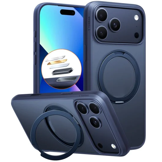 Калъф за iPhone 17 Pro - Torras - Ostand Pro MagSafe Series - Син