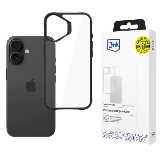 Калъф за iPhone 17 - 3mk - Satin Armor Case+ - Черен