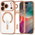 Калъф за iPhone 17 Pro Max - Techsuit - Luxury Crystal MagSafe - Оранжев