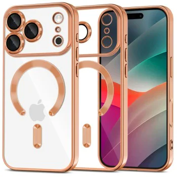 Калъф за iPhone 17 Pro - Techsuit - Luxury Crystal MagSafe - Оранжев