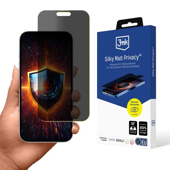 Протектор за iPhone 17 Air - 3mk - Копринено матово защитно фолио - Защита на личните данни