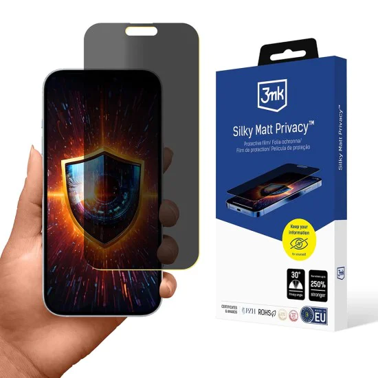 Протектор за iPhone 17 Pro - 3mk - Копринено матово защитно фолио - Защита на личните данни