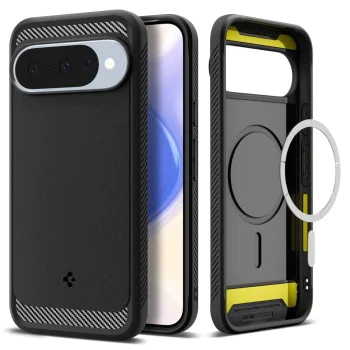 Калъф за Google Pixel 10 / 10 Pro - Spigen - Rugged Armor MagSafe - Матирано Черен