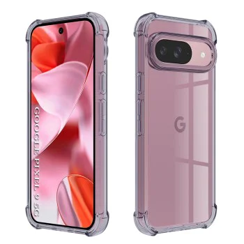 Калъф за Google Pixel 9 - Techsuit - Удароустойчив Clear Silicone - Опушено Черен