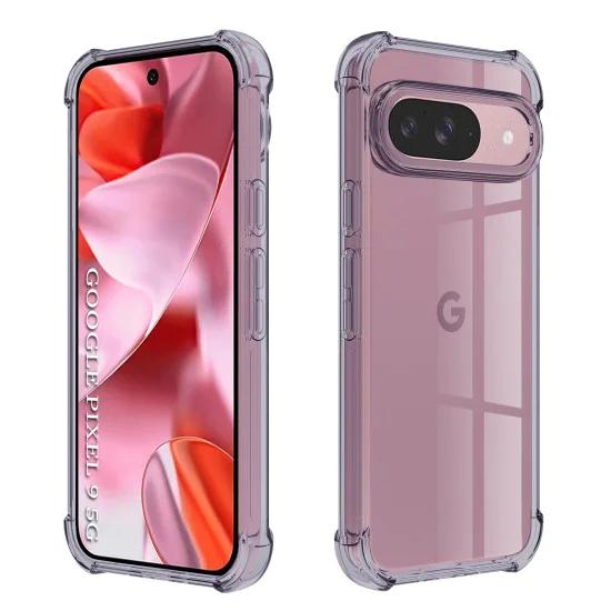 Калъф за Google Pixel 9 - Techsuit - Удароустойчив Clear Silicone - Опушено Черен